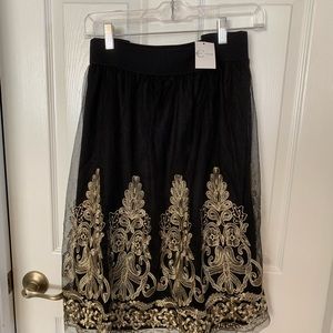 EST 1946 Black and Gold Skirt  - NWT
